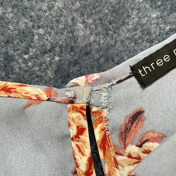 Cute Ruched Blue Flouncy Floral Mini Dress for Summer/Spring - Picture 6 of 6